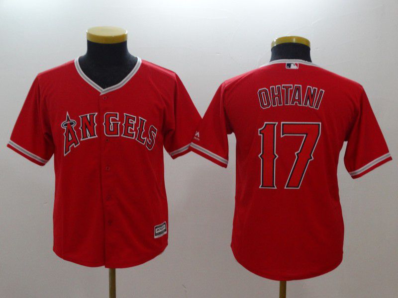 Youth Los Angeles Angels #17 Ohtani Red MLB Jerseys